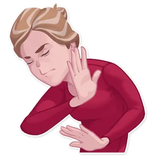 😒 femme, main, stop, geste, illustration telegram sticker