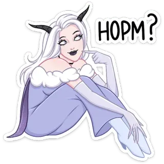 😁 HOPM? Anime, Demon, Cartoon, Wit haar, Meisje, Monster meisje telegram sticker