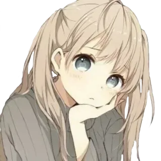 ✔ аниме девушка, милый, мультфильм, иллюстрация, цифровое искусство telegram sticker