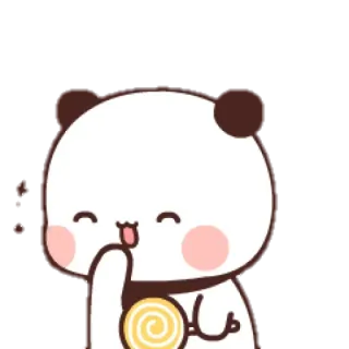 🧸 Panda, Niedlich, Lutscher, Cartoon, Kawaii, Tier, Süß whatsapp sticker