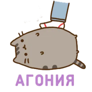😖 АГОНИЯ кот, агония, русский, мультфильм whatsapp sticker