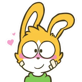 ❤ кролик, мультфильм, животное, милый, стикер, зайчик whatsapp sticker