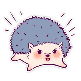 😝 ouriço, animal, fofo, desenho animado telegram sticker
