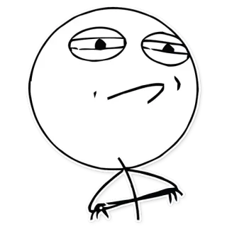 😏 meme, trollface, internet meme, funny, expression, sarcasm telegram sticker