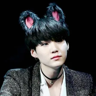🍃 Suga Suga, BTS, K-Pop, Katzenohren, Idol telegram sticker