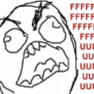 😡 FFFFFFUUUUUU Meme, Rage Face, Internet Meme, Comic, Lustig telegram sticker