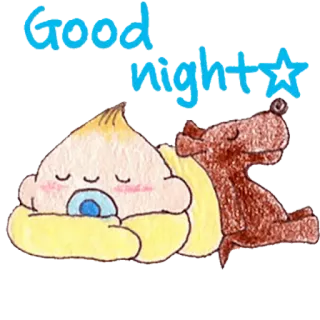 🌚 Good night boa noite, bebê, dormindo, fofo, estrela, desenho animado whatsapp sticker