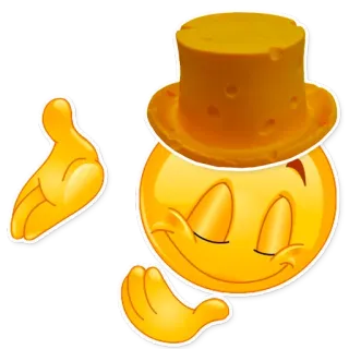 🙃 Emoji, Main, Haut-de-forme, Jaune, Amical, Accueillant telegram sticker