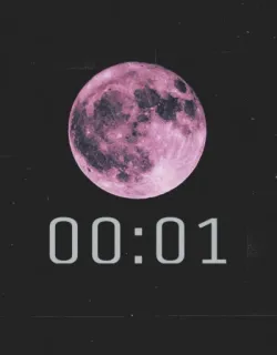 🎴 00:01 时间, 月亮, 数字, 倒计时 telegram sticker