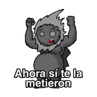 🖕 Ahora sí te la metieron beleidigend, Cartoon, Sticker, graue Figur telegram sticker