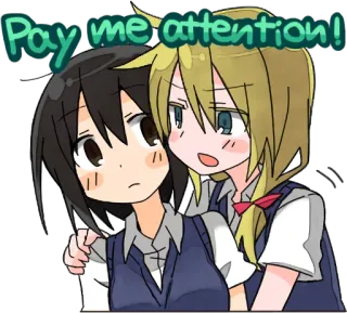 😗 Pay me attention! Anime, Fofo, Personagens, Estudantes, Atenção, Desenho animado telegram sticker