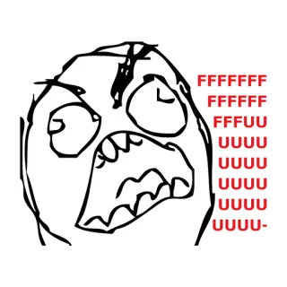 😡 FFFFFF
FFFFFF
FFFFUU
UUUU
UUUU
UUUU- Meme, Rage Comic, Meme Internet, Drôle, Rage telegram sticker