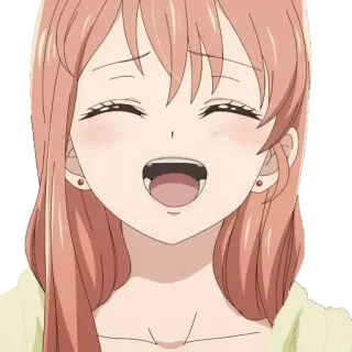 🕊 ragazza anime, sorridente, carina, ritratto, cartone animato, personaggio, felice whatsapp sticker