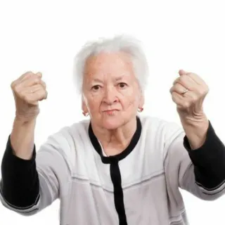 😤 arrabbiato, nonna, frustrazione, anziana, anziano telegram sticker