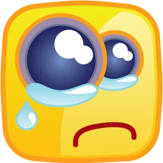 😭 sad, emoji, crying, tears, yellow, face telegram sticker