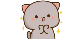 👑 cat, cute, kawaii, sparkles, happy telegram sticker