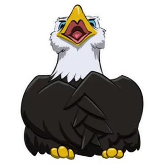 😈 aigle, oiseau, animal, dessin animé, faune, nature telegram sticker