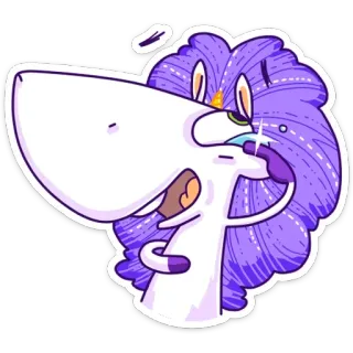 😂 kỳ lân, hoạt hình, nhãn dán, màu tím, động vật telegram sticker