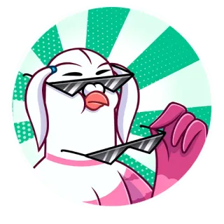 😎 vogel, zonnebril, cool, cartoon, dier whatsapp sticker