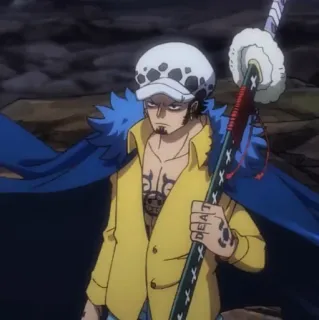 🩺 Trafalgar Law One Piece DEATH Anime, One Piece, Trafalgar Law, Pirat, Tattoo, Schwert telegram sticker