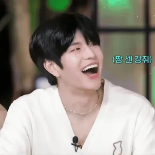 ⭐ 쌩 센 강쥐 Coreano, che ride, uomo, sorridente, felice whatsapp sticker