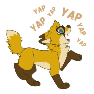 🦊 YAP YAP YAP YAP YAP YAP dog, animal, cartoon, fox, glasses, yap, bark telegram sticker