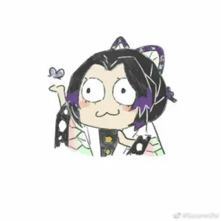 🦋 Shinobu Kocho Demon Slayer Anime, Demon Slayer, Shinobu Kocho, Borboleta, Fanart, Mangá telegram sticker