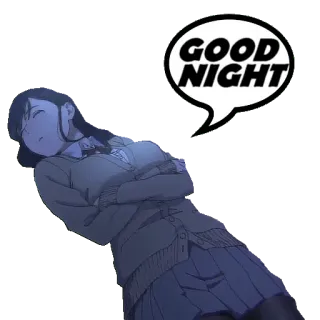 🛌 GOOD NIGHT anime, sleeping, good night, night, girl, sleep, cartoon telegram sticker