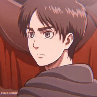 🥰 Eren Yeager Attack on Titan Anime, Manga, Eren Jaeger, L'Attacco dei Giganti, Shonen telegram sticker