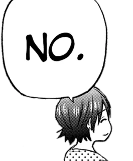 🙅‍♂️ NO. no, refusal, denial, anime, manga, speech bubble telegram sticker