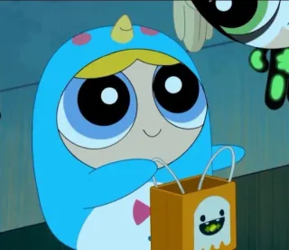 🥺 Bubbles The Powerpuff Girls Desenho animado, Lindinha, As Meninas Superpoderosas, Halloween, Fantasia telegram sticker