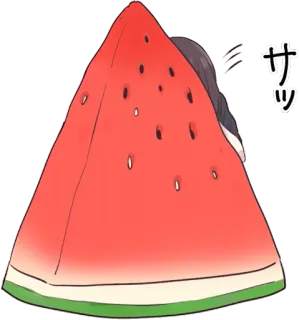 🍉 サツ watermelon, anime, cute, kawaii telegram sticker