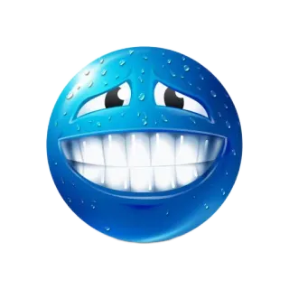 😬 Emoji, Azul, Sorriso, Expressão, Feliz whatsapp sticker