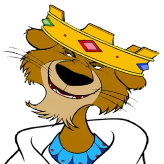 😏 King Richard Robin Hood dibujo animado, animal, león, rey, corona, ricardo, disney telegram sticker