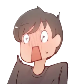😳 schockiert, Cartoon, überrascht, Gesichtsausdruck, Anime telegram sticker