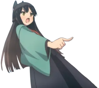 😮 Anime, Chica, Señalando, Personaje whatsapp sticker