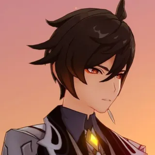 🍵 Zhongli Genshin Impact Anime, Genshin Impact, Zhongli, Postać z gry, Postać telegram sticker
