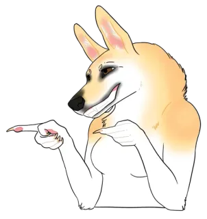 👈 anjing, meme, menunjuk, hewan, kartun telegram sticker