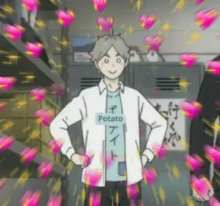 💿 Potato anime, hearts, cute, potato, cartoon, kawaii, sticker telegram sticker