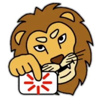 🦁 lion, animal, dessin animé, sticker, illustration, mammifère, personnage animal whatsapp sticker