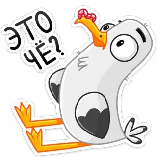 🧐 ЭТО ЧЁ? bird, cartoon, question, russian, expression telegram sticker