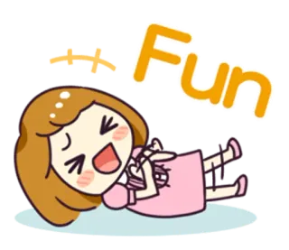 😂 Fun fun, cartoon, happy, woman, girl whatsapp sticker