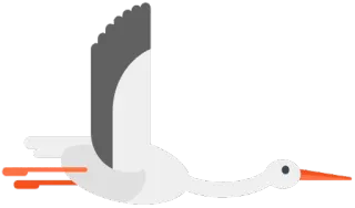 😀 аист, птица, летящий, доставка, малыш, мультфильм telegram sticker