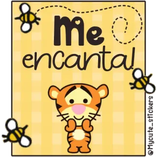 🍯 Tigger Me encanta! Тигруля, пчёлы, мультфильм, позитив, me encanta, испанский telegram sticker