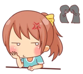 🙄 漫画, アニメ, 怒り, イライラ, キャラクター, 女性 telegram sticker