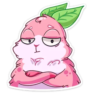 😐 rose, dessin animé, mignon, animal, personnage, feuilles telegram sticker