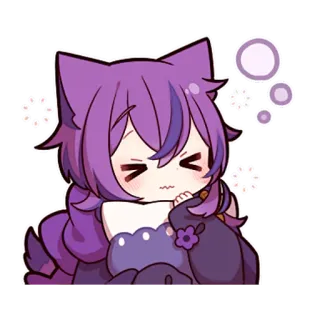 💤 Anime, Dessin animé, Violet, Chat, Kawaii, Mignon, Chibi, Manga telegram sticker