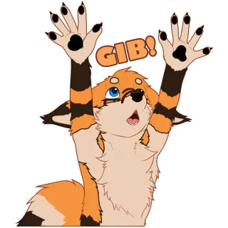 🦊 GIB! rubah, kartun, hewan, antro, memohon, bersemangat telegram sticker