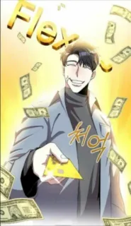🤑 Flex soldi, ostentare, ricchezza, cartone animato, lusso, ricco telegram sticker