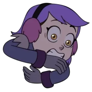 😱 Amity Blight The Owl House cartoon, shocked, anime, fear, disgust telegram sticker